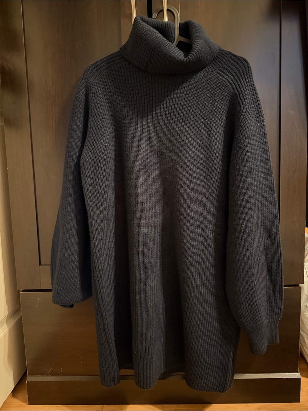 UNIQLO Women’s Black Turtleneck Ribbed Knit Sweater Dress